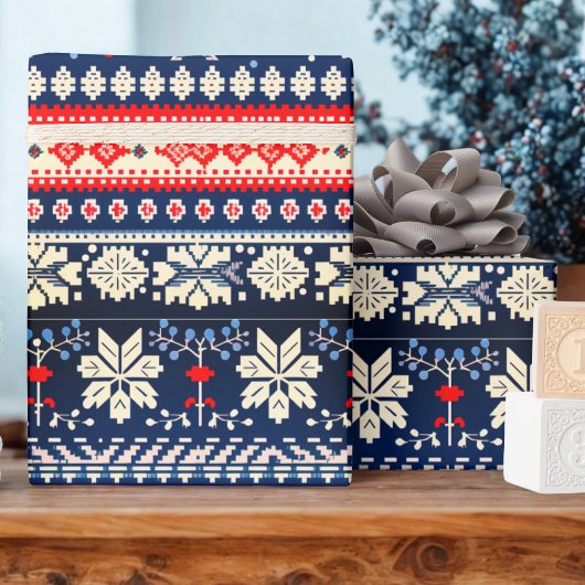 フェスティバルモダンかわいいピンクの醜いクリスマスセーター ラッピングペーパー