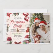 フェスティバルモダンのクリスマスパーティー写真 招待状 (正面)