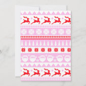 フェスティバルモダンの醜いセーター赤、緑、ピンク 招待状 (裏面)