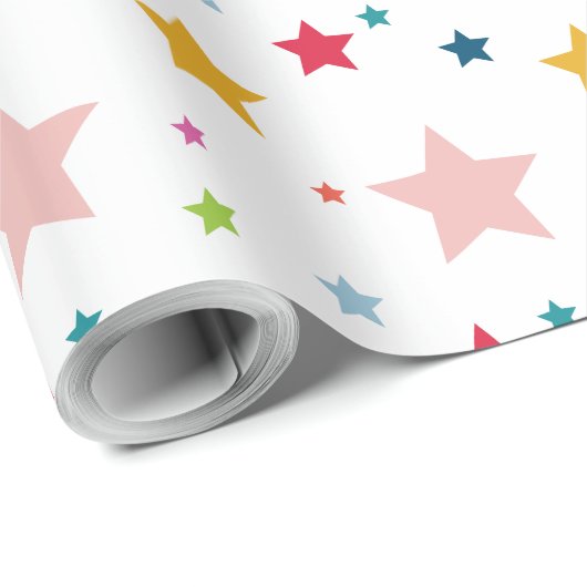 フェスティバルモダンはっきりしたカラフル虹 ラッピングペーパー (ロールコーナー)