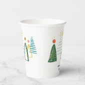 フェスティバルモダンウォーターカラークリスマスツリーズホリデー 紙コップ (右)