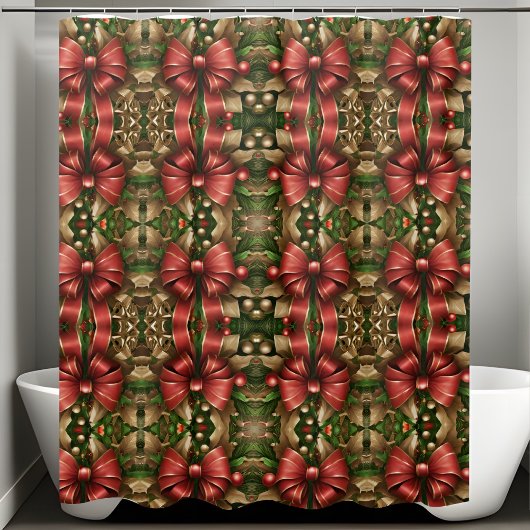 フェスティバルモダンクリスマスシャワーカーテン シャワーカーテン