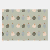 フェスティバルモダンクリスマスソックス模様セット3 ラッピングペーパーシート (正面2)