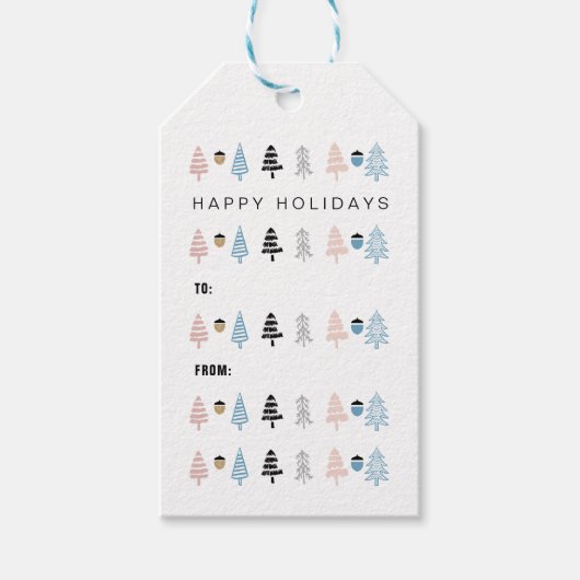 フェスティバルモダンクリスマスツリーへ&休暇から ギフトタグ (正面)