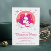 フェスティバルモダンクリスマスツリークリスマスパーティー 招待状