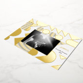 フェスティバルモダンクリスマスフォイル幾何学模様 箔招待状 (回転した状態)