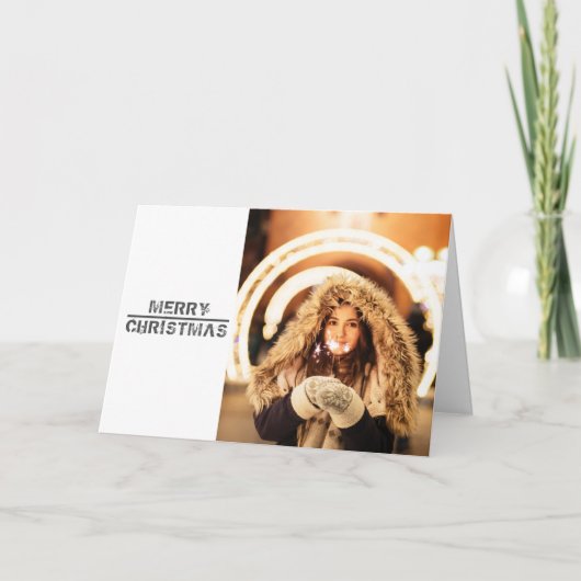 フェスティバルモダンクリスマスホリデーフォトカード シーズンカード (正面)