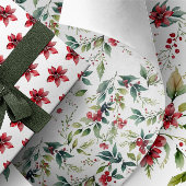 フェスティバルモダンクリスマスボタニカルホリデイ ラッピングペーパーシート