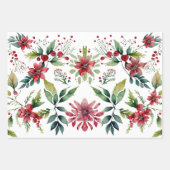 フェスティバルモダンクリスマスボタニカルホリデイ ラッピングペーパーシート (正面)