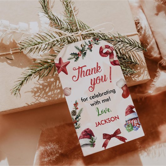 フェスティバルモダンクリスマス1日パーティー ギフトタグ