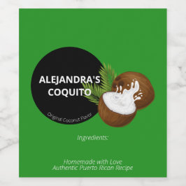 フェスティバルモダングリーンココナッツスプラッシュコキトボトル ワインラベル