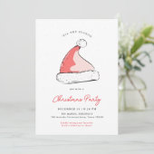 フェスティバルモダンサンタスハットクリスマスパーティー 招待状 (スタンド正面)