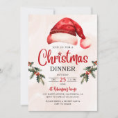 フェスティバルモダンサンタスハットクリスマスパーティー 招待状 (正面)