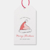 フェスティバルモダンサンタスハットメリークリスマス ギフトタグ (正面)
