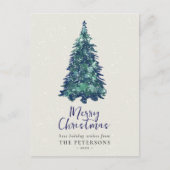 フェスティバルモダンスノイ・ブルー・クリスマスツリー シーズンポストカード (正面)
