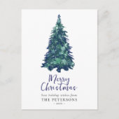 フェスティバルモダンスノイ・ブルー・クリスマスツリー シーズンポストカード (正面)