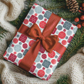 フェスティバルモダンスノーフレーククリスマスホリデー ラッピングペーパー