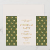フェスティバルモダンセージ+金ゴールドデイジークリスマスパーティー シーズンカード (正面/裏面)