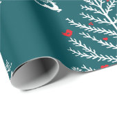 フェスティバルモダンノルディッククリスマスツリーディアブルー ラッピングペーパー (ロールコーナー)