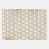 フェスティバルモダンノルディッククリスマスレッドディアクラフト ラッピングペーパーシート (正面3)