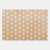 フェスティバルモダンノルディッククリスマスレッドディアクラフト ラッピングペーパーシート (正面)