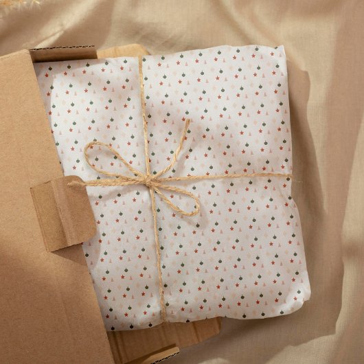 フェスティバルモダンパステルクリスマスバウブルズパターン ラッピングペーパー