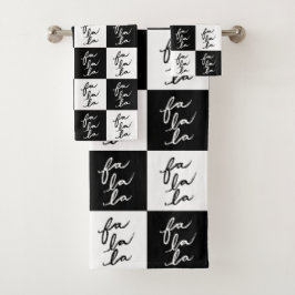 フェスティバルモダンブラック&ホワイトFaララクリスマス バスタオルセット