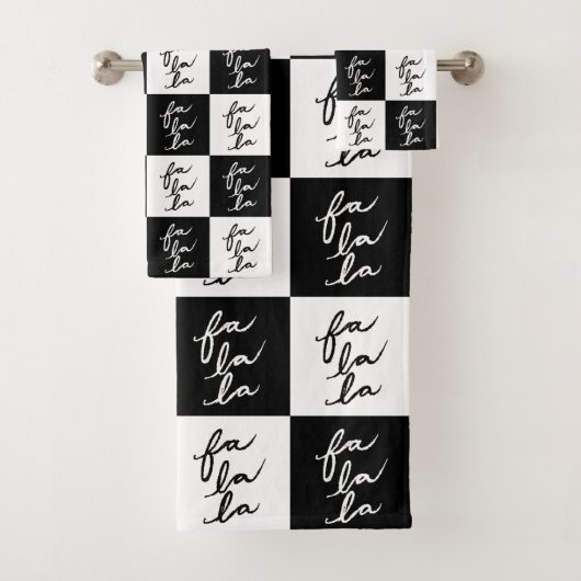 フェスティバルモダンブラック&ホワイトFaララクリスマス バスタオルセット (インサイチュ)