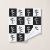 フェスティバルモダンブラック&ホワイトFaララクリスマス バスタオルセット (ウォッシュタオル)