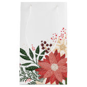 フェスティバルモダンホワイトポインセティアホリデイ スモールペーパーバッグ (正面)