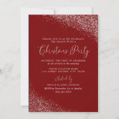 フェスティバルモダンホワイトレッドスノークリスマス 招待状 (正面)