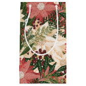 フェスティバルモダンボタニカルポインセティアホリデイ スモールペーパーバッグ (正面)