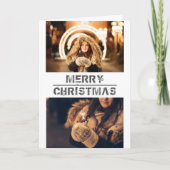 フェスティバルモダンメリークリスマスフォトカード シーズンカード (正面)