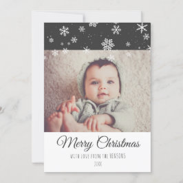 フェスティバルモダンメリークリスマスフォトホリデーカード シーズンカード