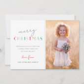フェスティバルモダンメリークリスマス家族の写真 シーズンカード (正面)