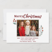 フェスティバルモダンメリークリスマス家族の写真 シーズンカード (正面)