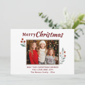 フェスティバルモダンメリークリスマス家族の写真 シーズンカード (スタンド正面)