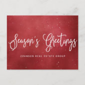 フェスティバルモダンレッドクリスマスビジネスホリデー ポストカード (正面)