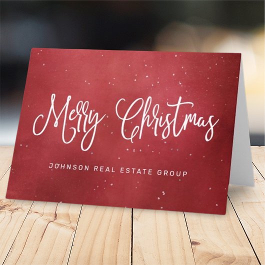 フェスティバルモダンレッドクリスマスビジネス シーズンカード