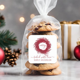 フェスティバルモダン焼いたラブレッドベリーリース スクエアシール