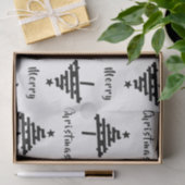 フェスティバルモダン白黒クリスマスツリーホリデイ 薄葉紙 (ギフト)