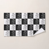 フェスティバルモダン白黒クリスマスバウブル バスタオルセット (ハンドタオル)