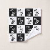 フェスティバルモダン白黒ホホホスローガンクリスマス バスタオルセット (ウォッシュタオル)