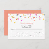 フェスティバルモダン紙吹雪ウェディングRSVPカード 出欠カード (正面/裏面)