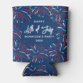 フェスティバルモダン花火カスタム、7月4日文字 缶クーラー (正面)