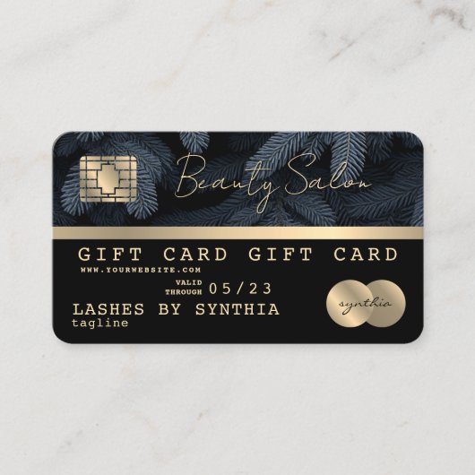 フェスティバルモダン金ゴールドクレジットカードのギフト証明書 名刺 (正面)