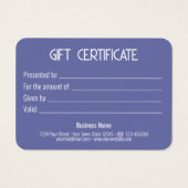 フェスティバルモダン金ゴールドボウブルーギフトボックスギフトカード (裏面)