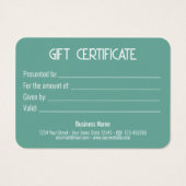 フェスティバルモダン金ゴールドボウミントギフトボックスギフトカード (裏面)