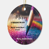 フェスティバルモダン鉛筆先生サンキュークリスマス セラミックオーナメント (左)