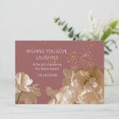 フェスティバルモダン |バラ&金ゴールドダストフローラクリスマス シーズンカード (スタンド正面)